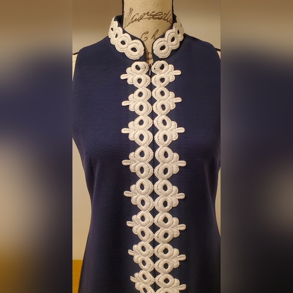 LILLY PULITZER WOMEN'S NAVY SLEEVELESS SHIFT DRESS, SIZE S. - Picture 6 of 11